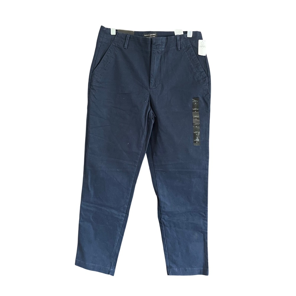Banana Republic Womens 4 Navy Blue Authentic Chino Slim Fit Mid Rise Ankle Pants